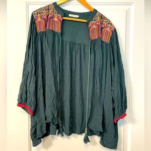 Orange Creek hippie boho embroidered overshirt